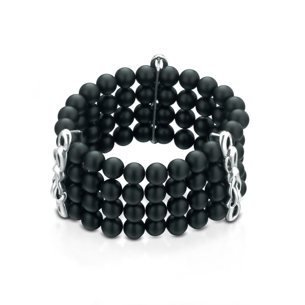 Bracciale con fili di onice in argento 925 - MARESCA OFFICINE ORAFE