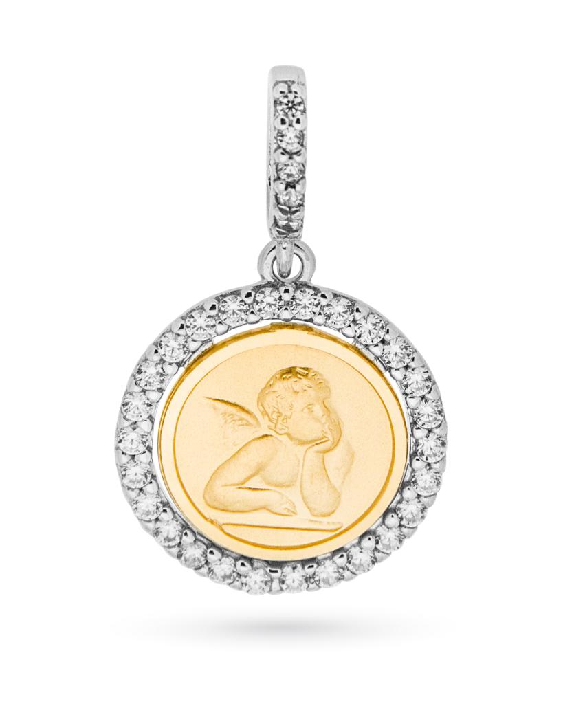 Small Angel charm in 18kt yellow and white gold - UNBRANDED