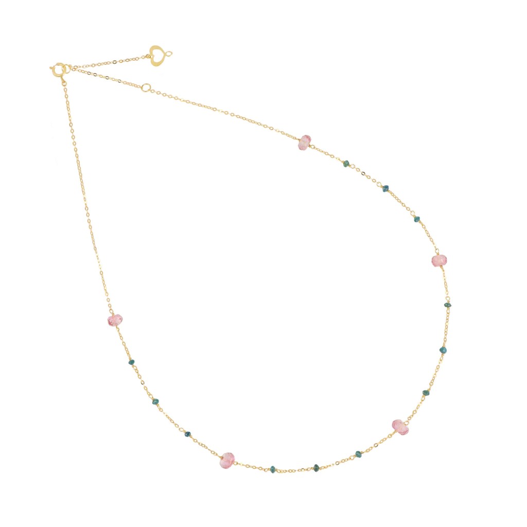 Maman et Sophie GCPTATRDV Necklace with Stones in 18kt Yellow Gold - MAMAN ET SOPHIE