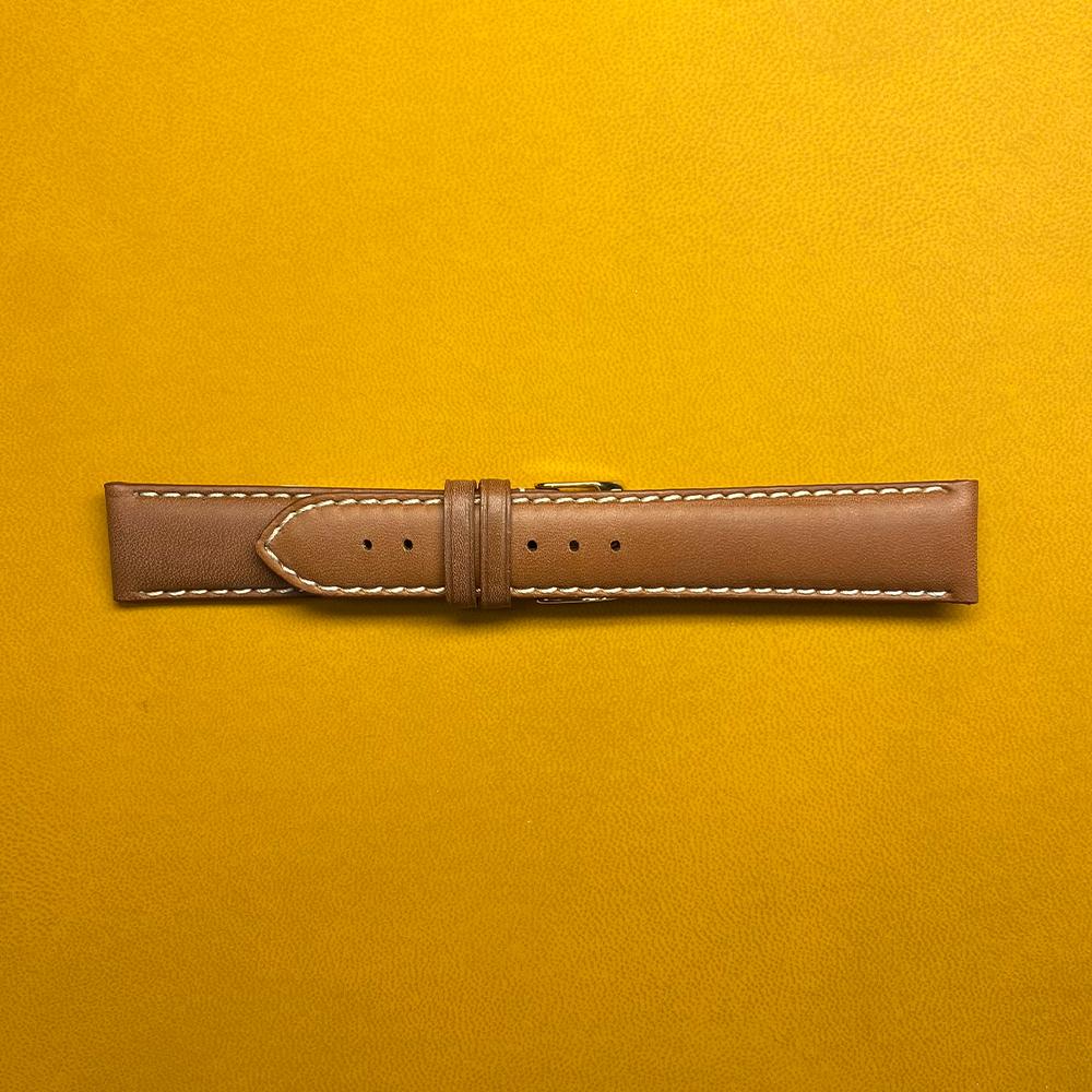 Matte brown French leather strap 20-18mm - BROS