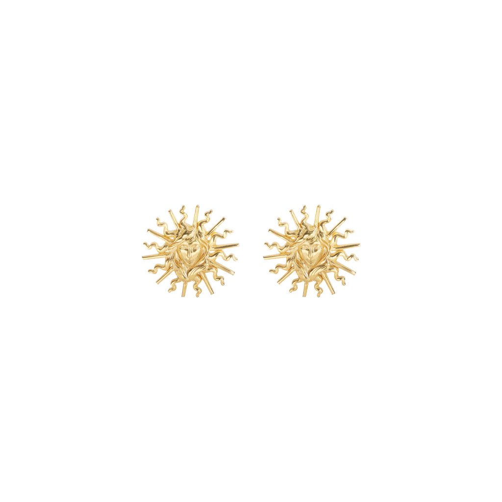 Maman et Sophie ORVIA4SO Sun 925 Silver Gold-Plated Earrings - MAMAN ET SOPHIE