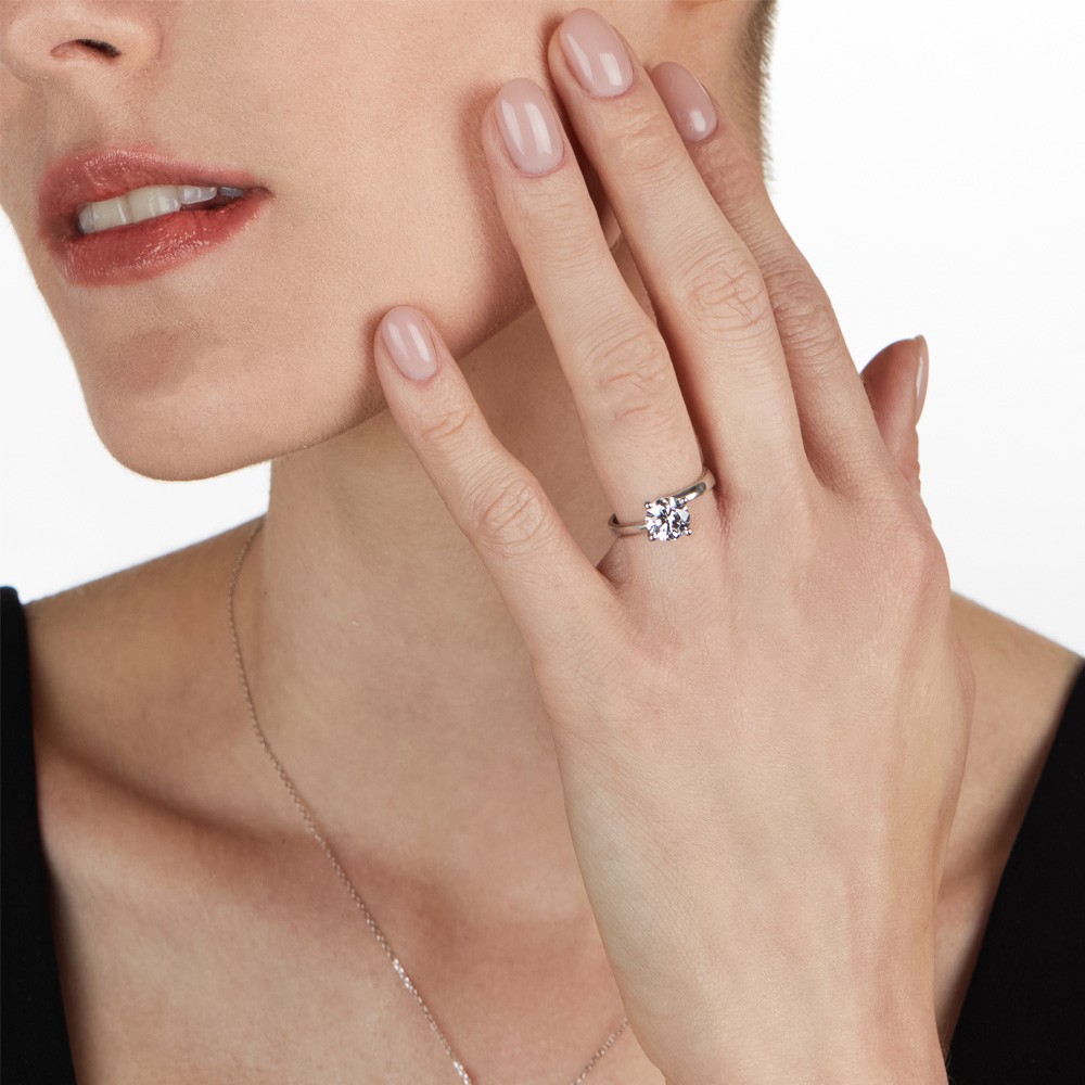  Solitario oro bianco con diamante ~1 Carato Lab-Grown - AMA