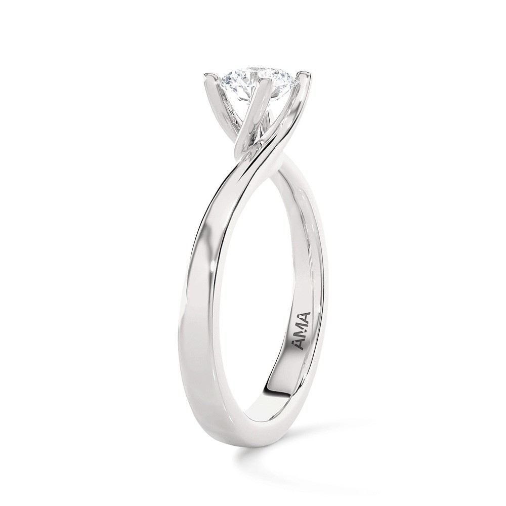  Solitario oro bianco con diamante ~1 Carato Lab-Grown - AMA