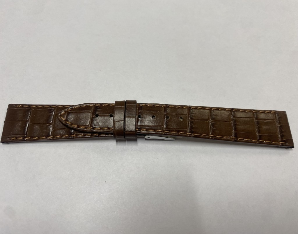 Cinturino coccodrillo Brasile nero lucido 18-14mm - BROS