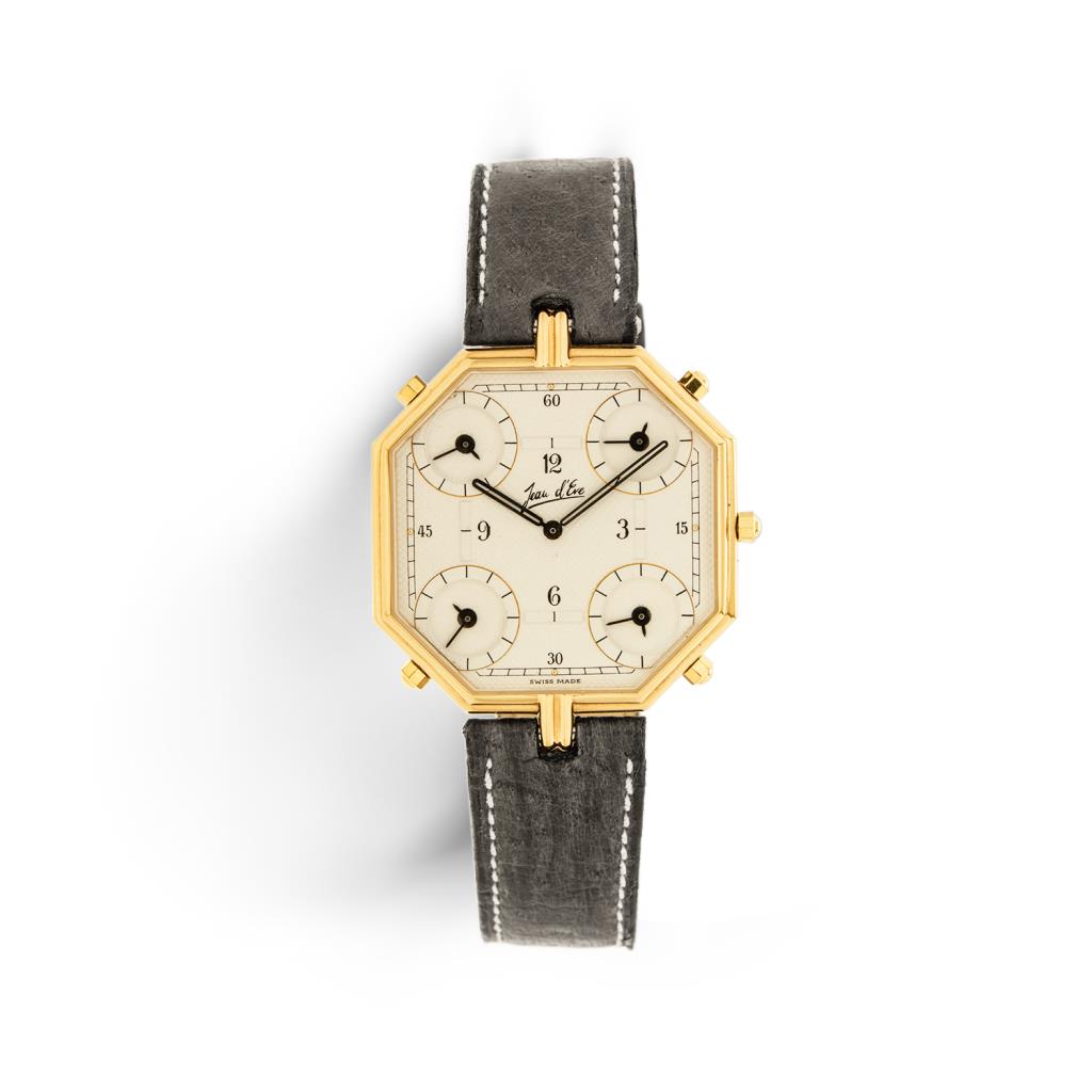 Jean d'Eve watch 5 time zones gold-plated steel - JEAN D