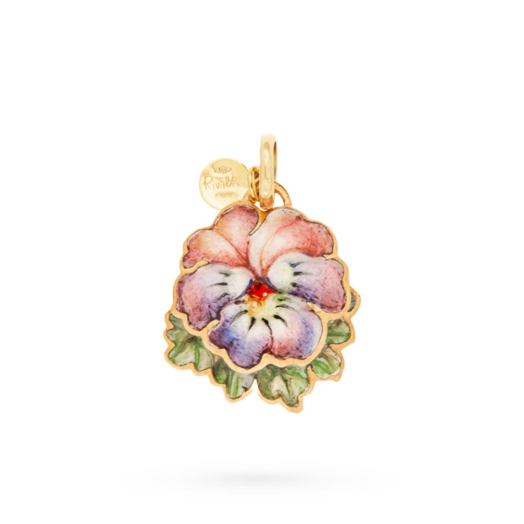 Ciondolo Gabriella Rivalta Violetta smaltata rame oro - GABRIELLA RIVALTA