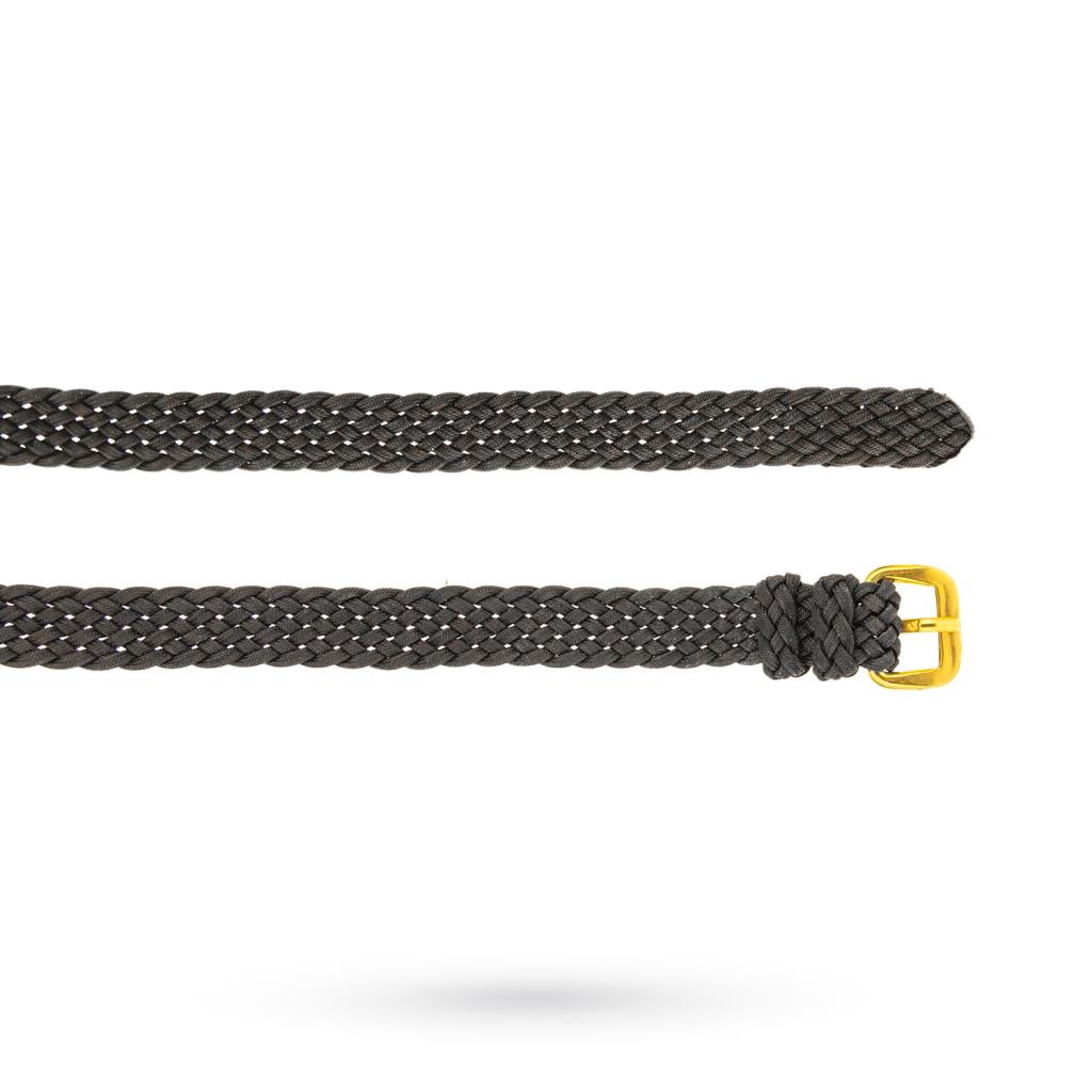 Cinturino tessuto nylon nero fibbia dorata 8mm - 