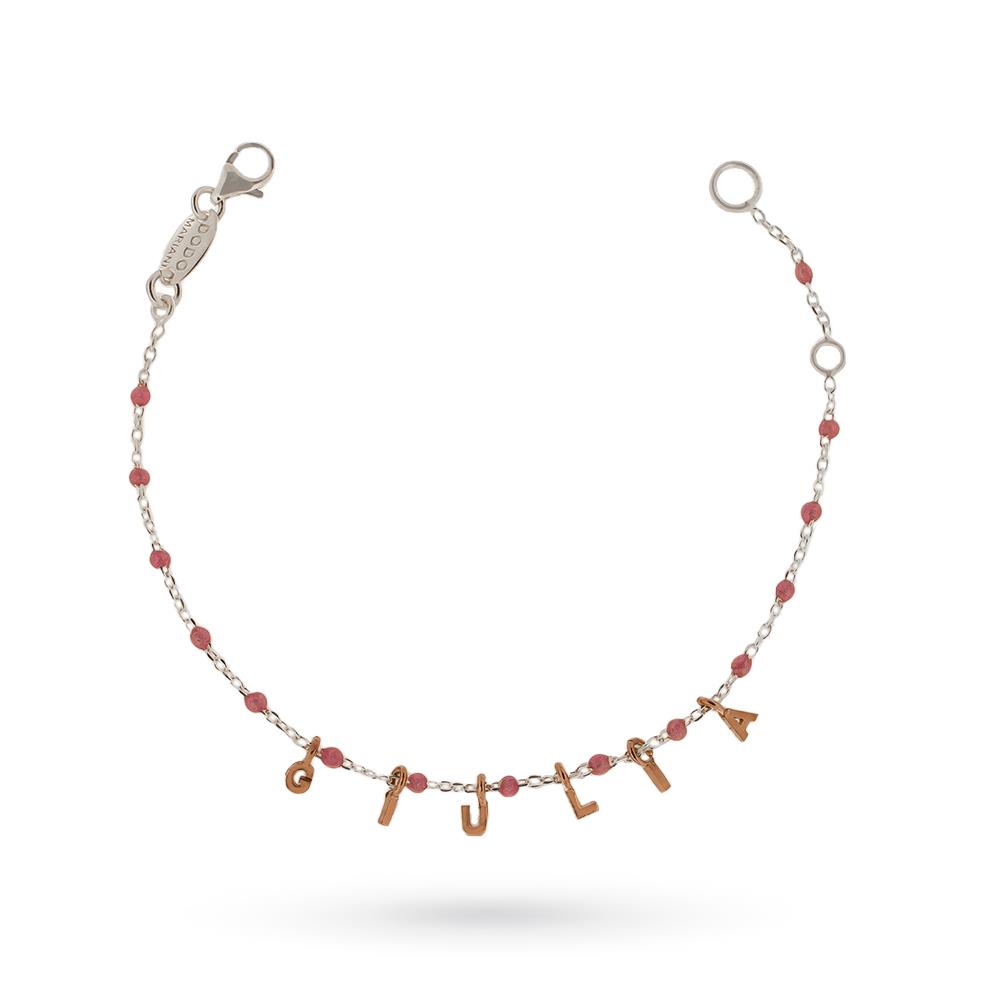 Dodo Mariani bracelet Giulia pink mini enamel chain 18cm - DODO MARIANI