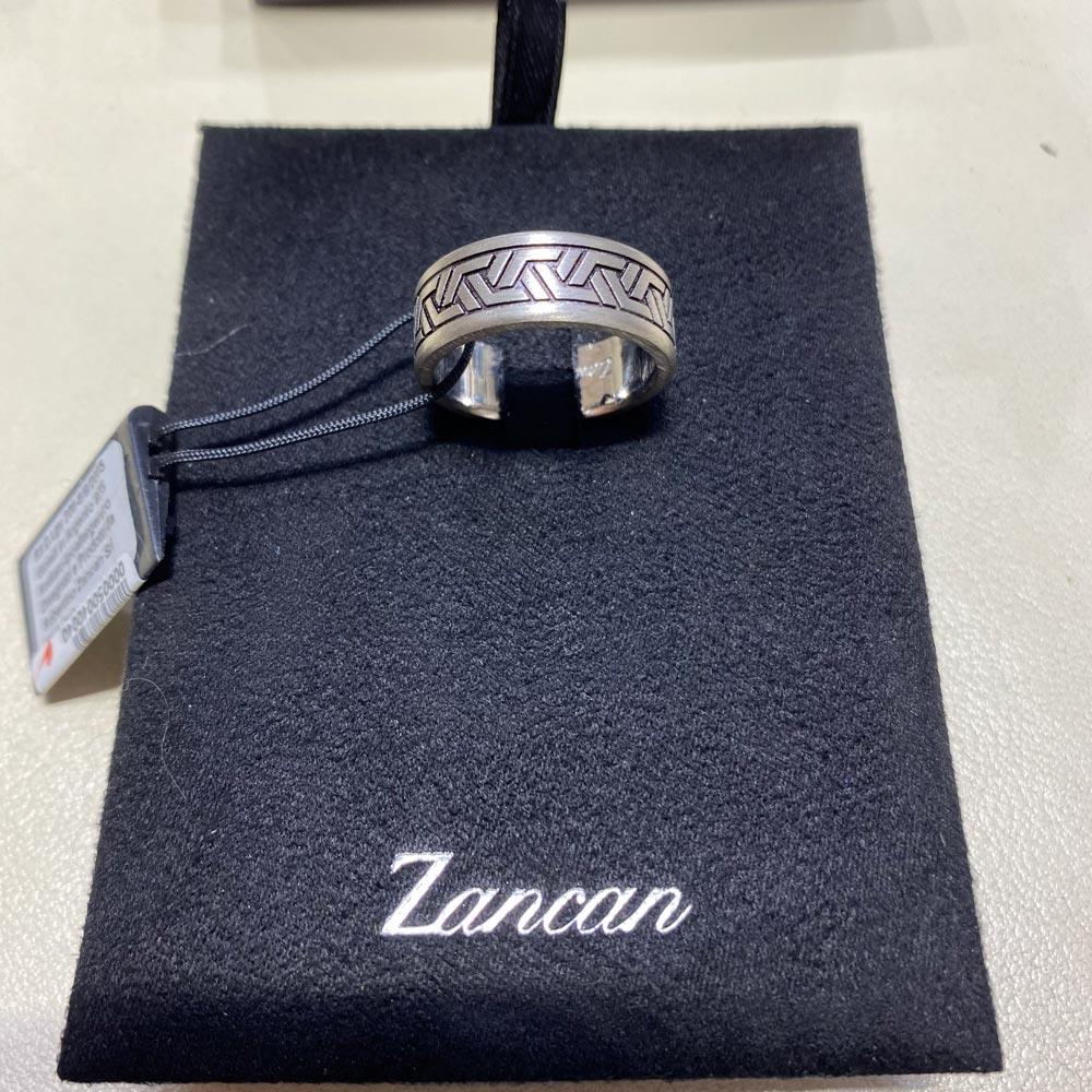  Anello da uomo fascia argento motivo geometrico - ZANCAN