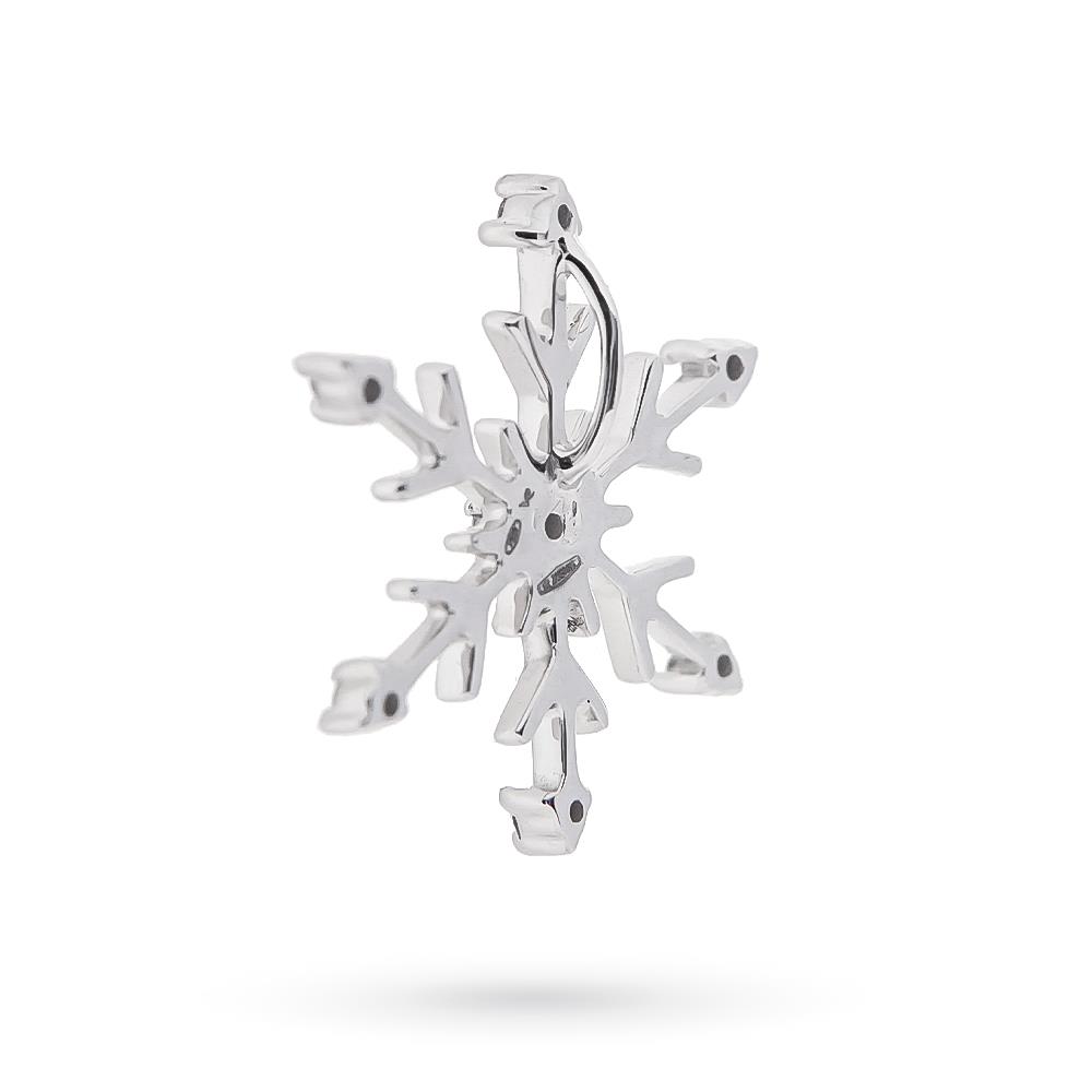  Ciondolo fiocco neve diamanti oro bianco 18kt - LUSSO ITALIANO