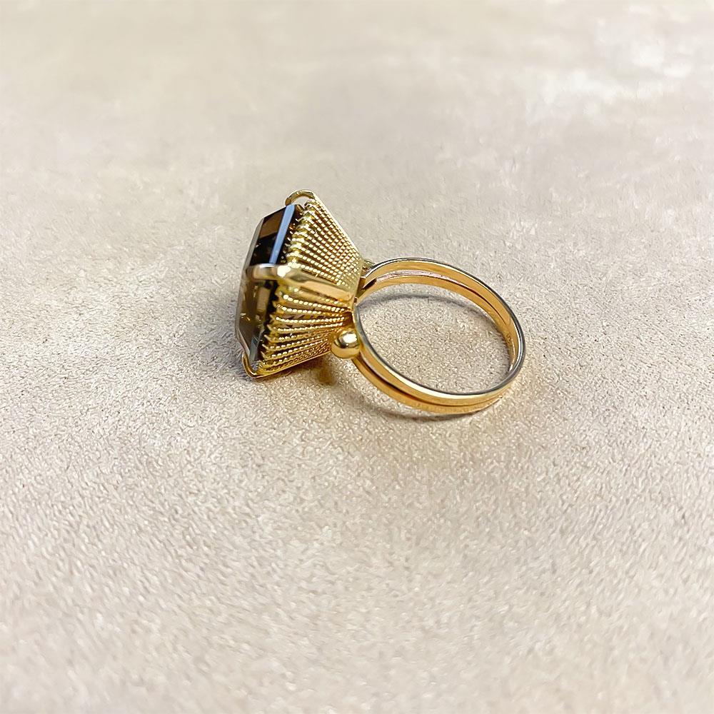  Anello oro rosa topazio brown 14,1 x 14,6mm - LUSSO ITALIANO