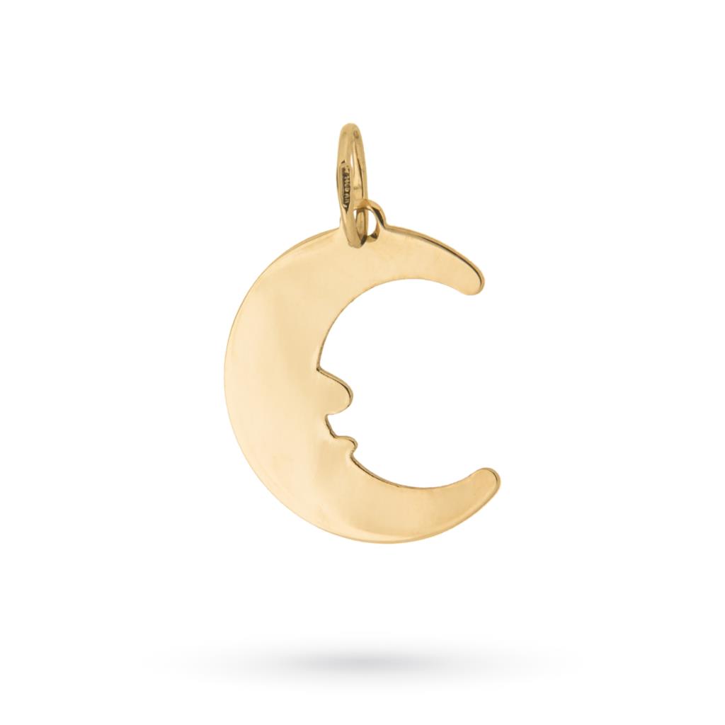 Ciondolo a forma di luna in oro giallo 18kt lucido