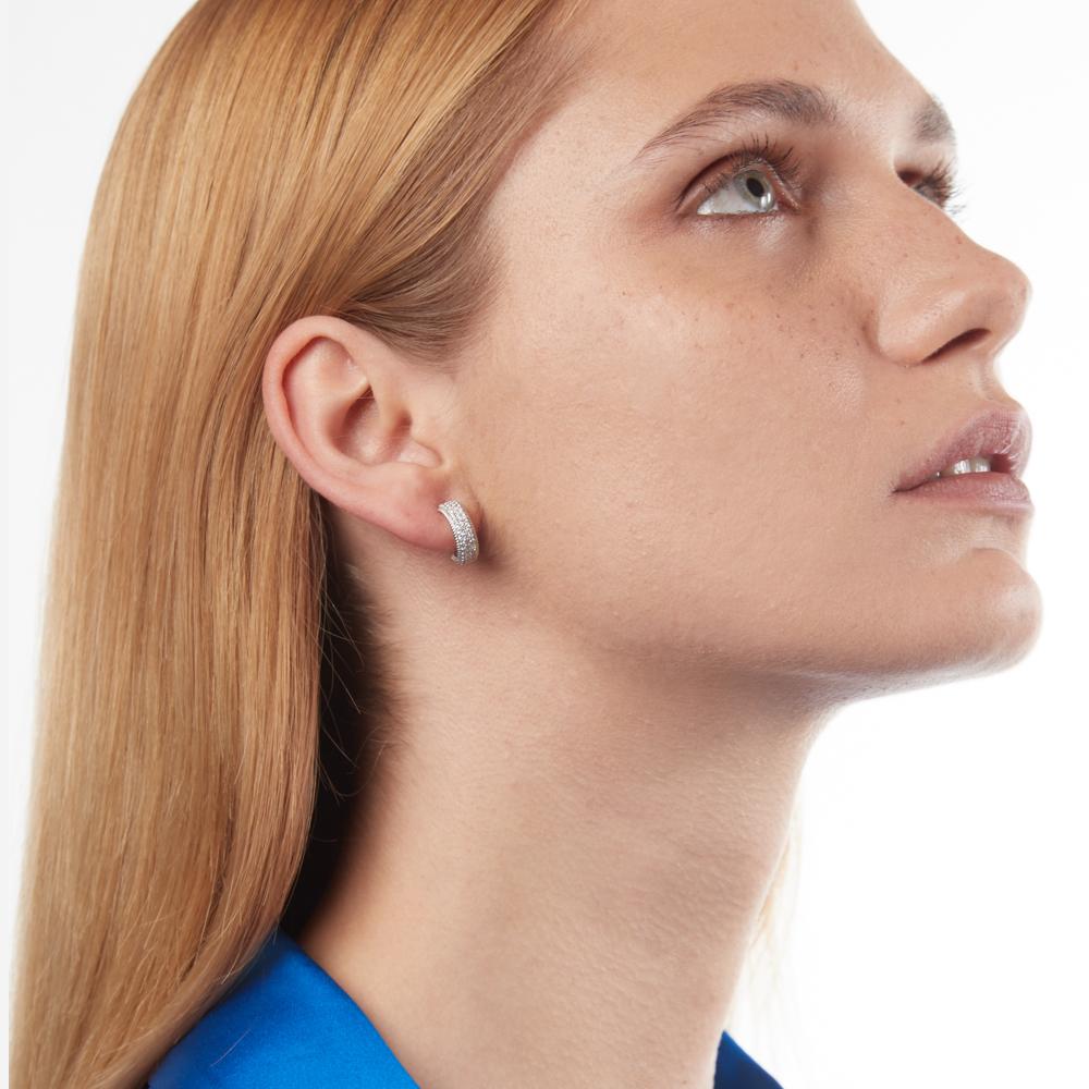 Orecchino singolo cerchio Bright Band argento rodiato Nove25 - NOVE25