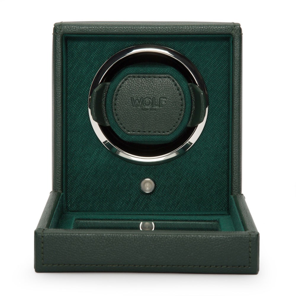  Wolf Single Watch Winder with Cover - Green - WOLF