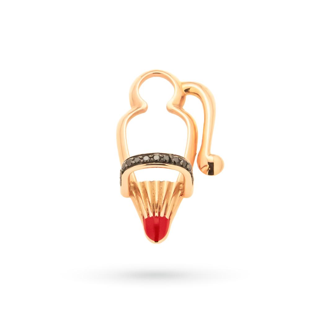 WithThee glasses holder in 18kt rose gold, diamonds and enamel - CICALA