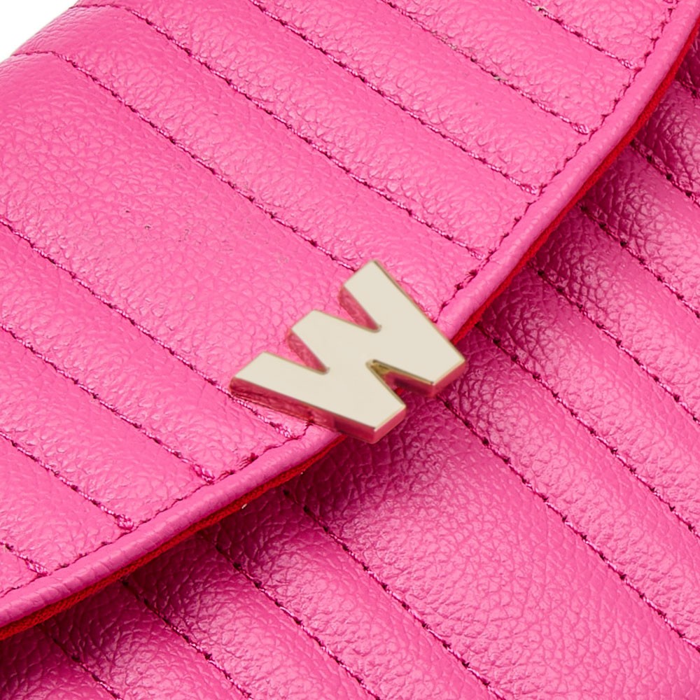  Wolf Crossbody Bag with Wristlet & Lanyard - Pink - WOLF