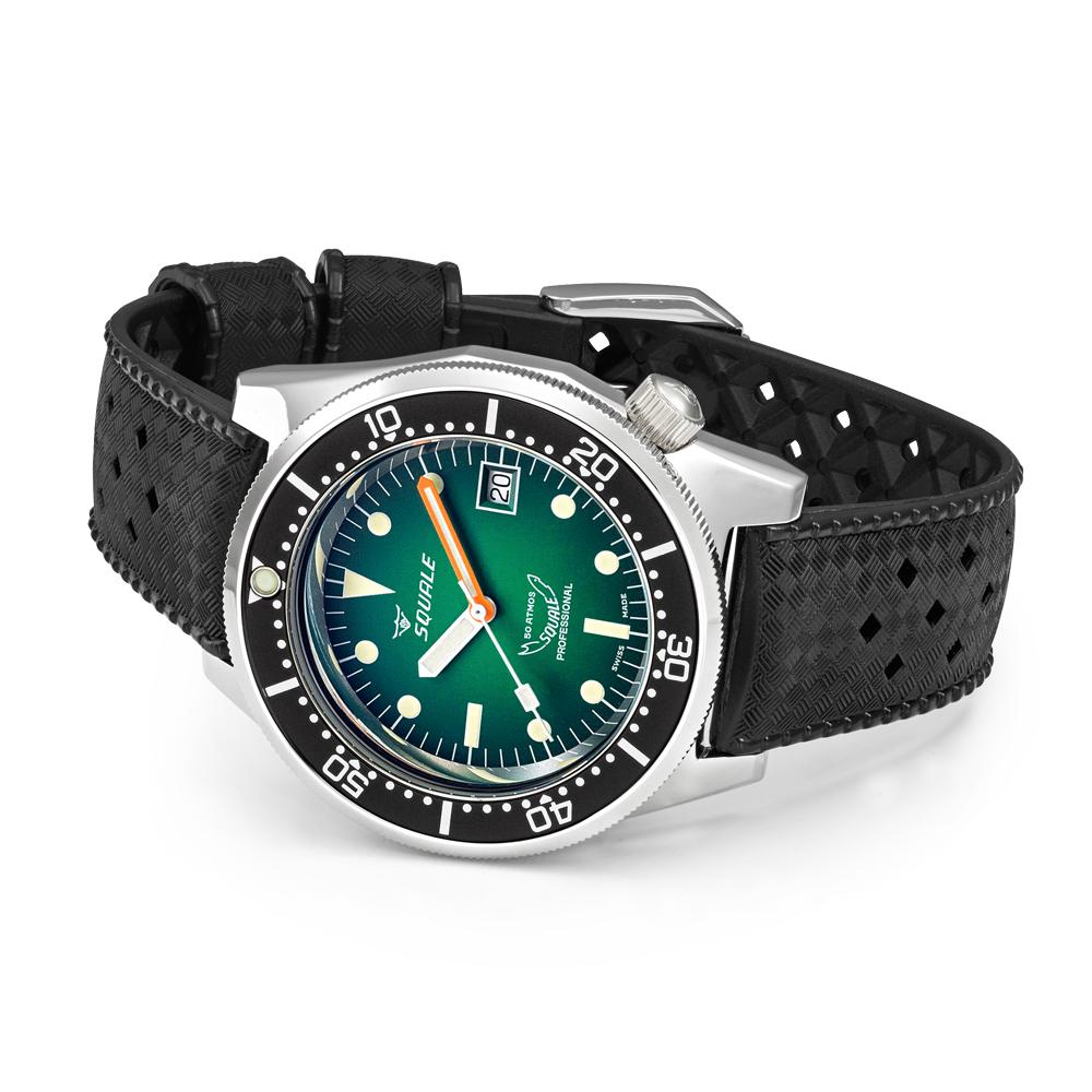  Squale 1521 Green Ray Rubber 1521PROFGR.HT 42.00 mm - SQUALE