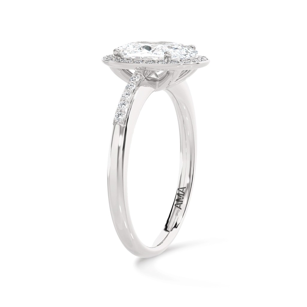 Anello oro bianco con diamanti 1,80 Carati Lab-Grown - AMA