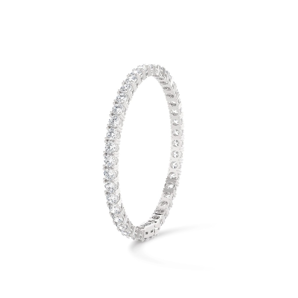  White gold tennis bracelet with 5.60 carats of Lab-Grown diamonds, 17.5 cm - AMA