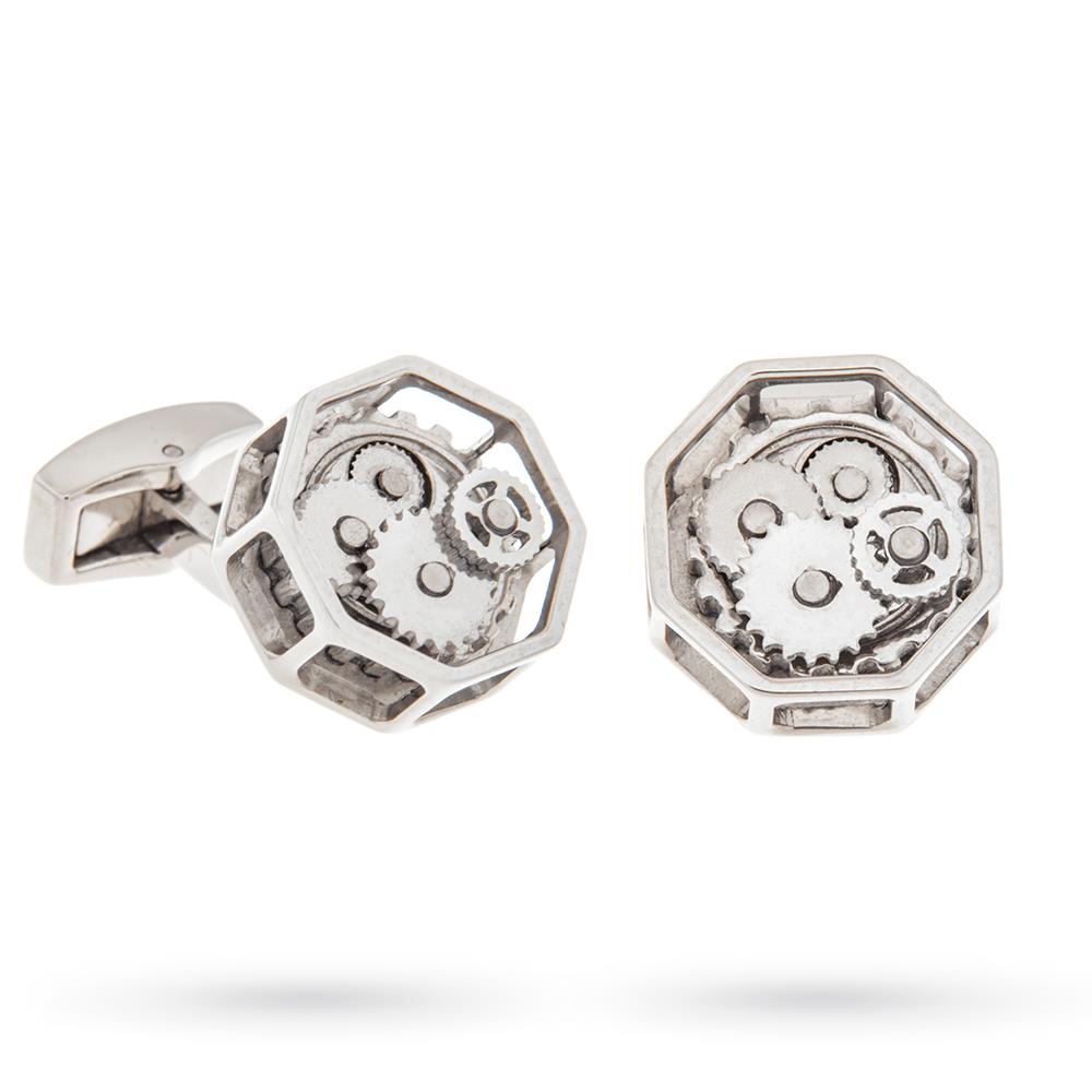 Gemelli da camicia acciaio ottagonali ingranaggi - ANTORÀ