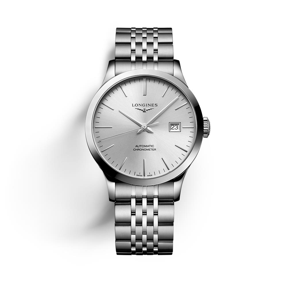 Longines Record L2.820.4.72.6 automatic stainless steel 38,50 mm - LONGINES