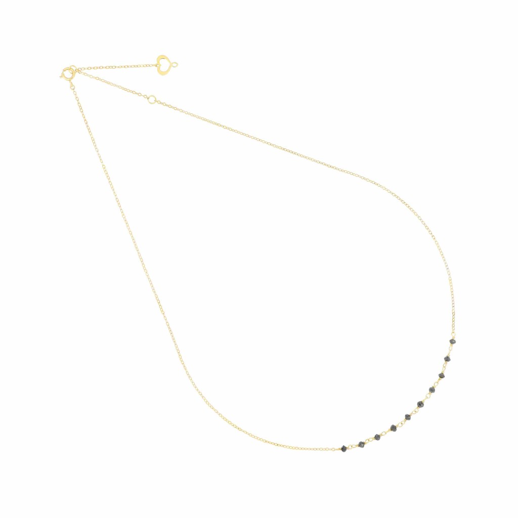 Girocollo Maman et Sophie oro giallo catena sezione di diamanti neri passanti - MAMAN ET SOPHIE