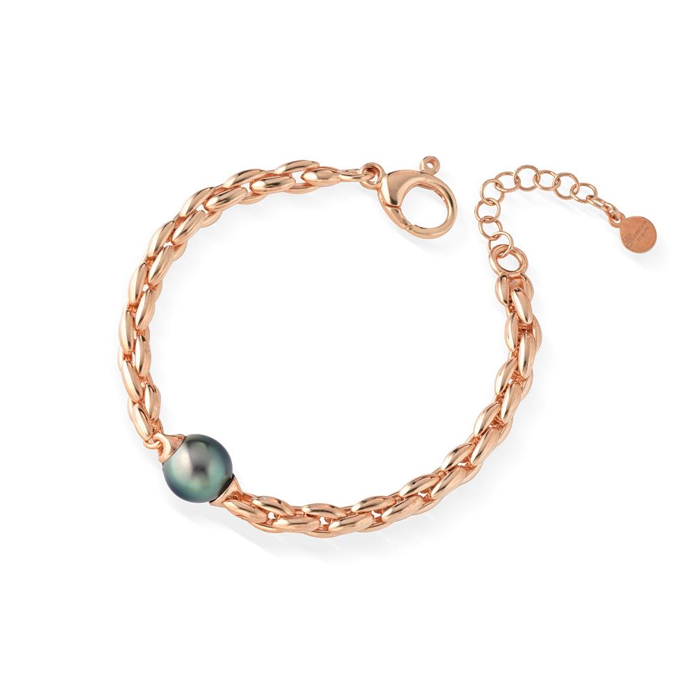 Tahitian pearl pink silver bracelet 17cm - GLAMOUR