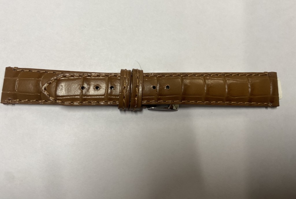 Cinturino coccodrillo Brasile nero lucido 18-14mm - BROS