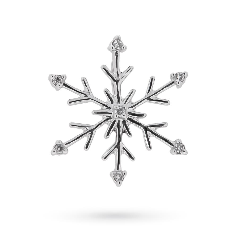 Ciondolo fiocco neve diamanti oro bianco 18kt - LUSSO ITALIANO