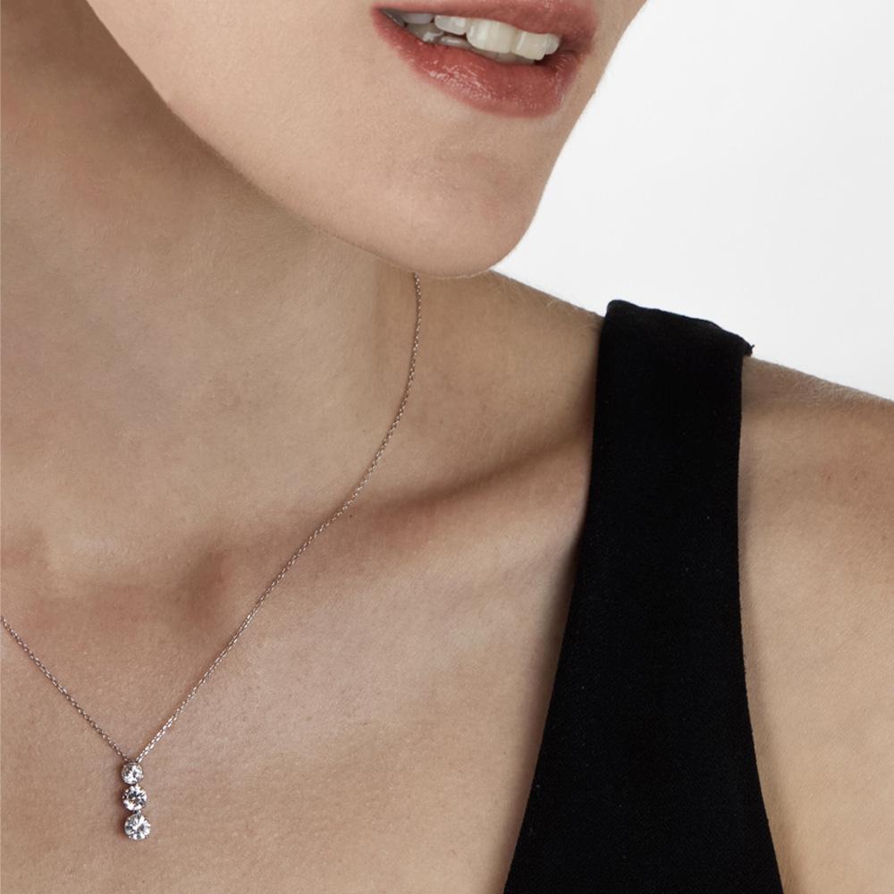  Girocollo Oro Bianco Trilogy Diamanti 1,20 Carati Lab-Grown - AMA