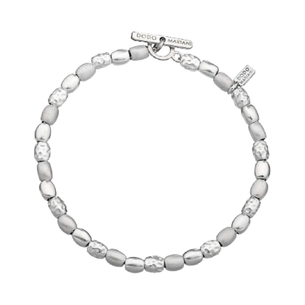 Bracciale Dodo Mariani Ovo Lucido Satinato Martellato argento - DODO MARIANI