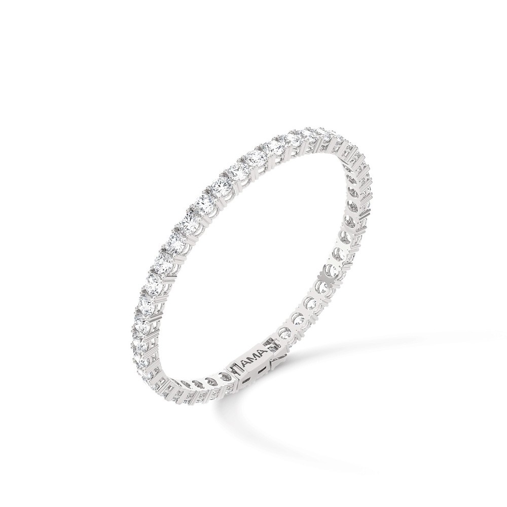 Bracciale tennis oro bianco diamanti Lab-Grown 17,5 cm - AMA