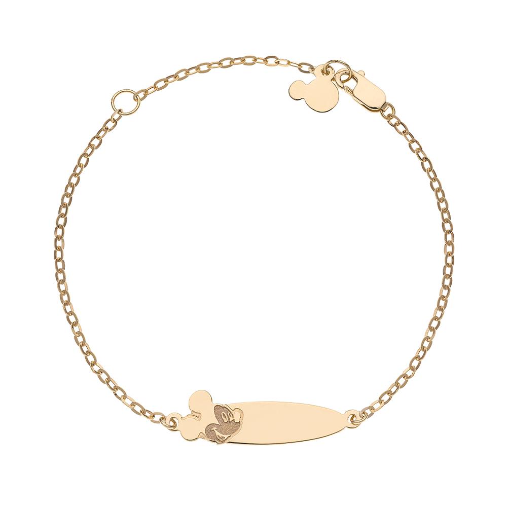 9kt gold Disney Mickey Mouse baby plate bracelet - DISNEY