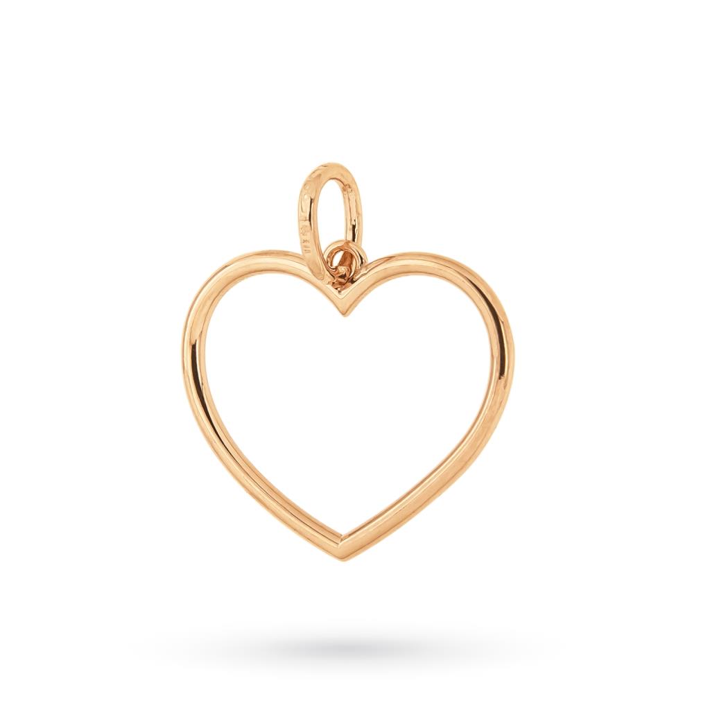 18kt rose gold wire heart pendant - LUSSO ITALIANO