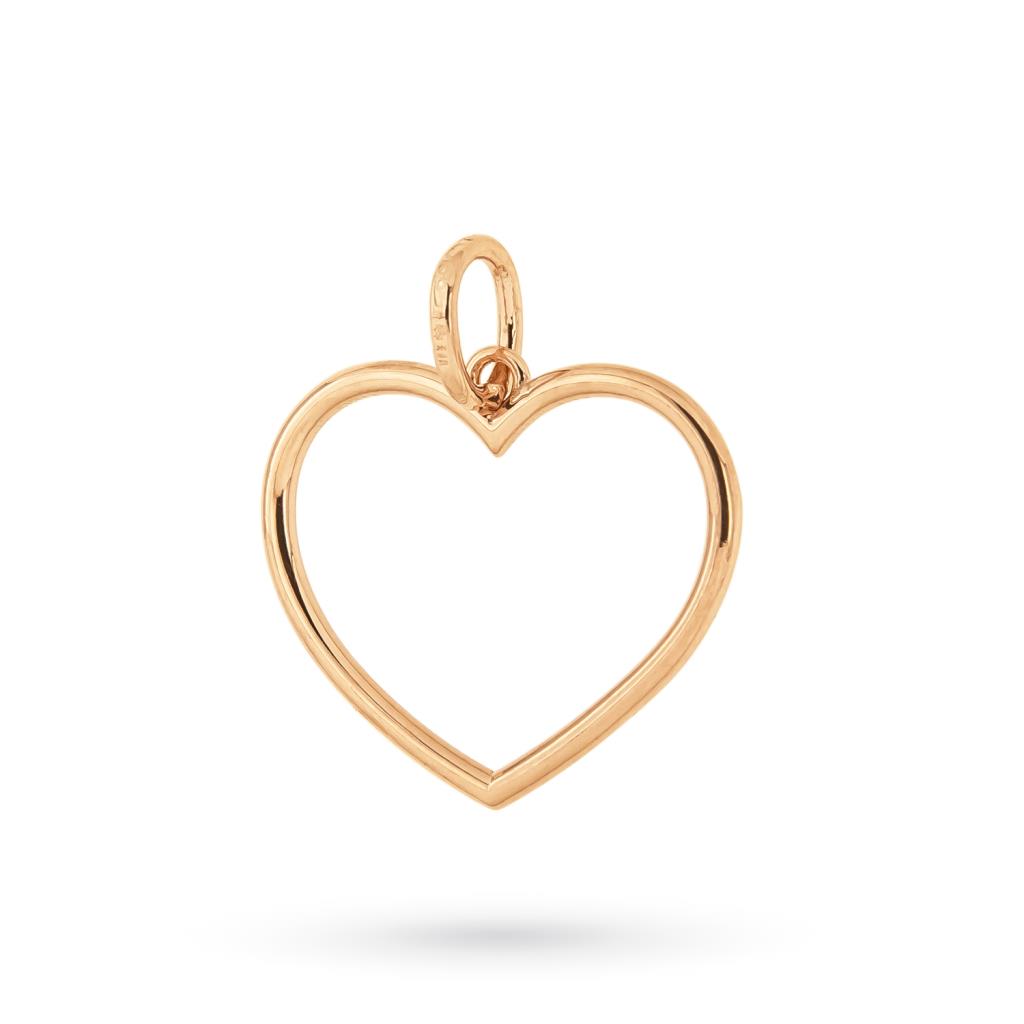 Ciondolo cuore filo oro rosa 18kt lucido - LUSSO ITALIANO
