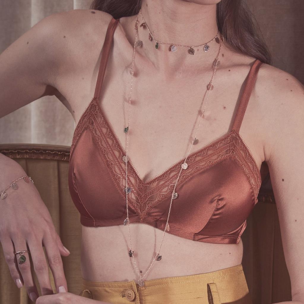  Collana con foglie di monstera in argento 925 placcato oro rosa - MAMAN ET SOPHIE