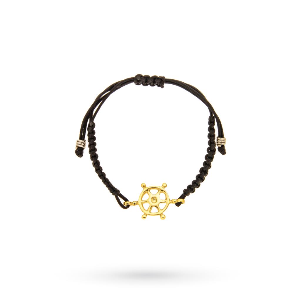 Yellow gold rudder pendant bracelet - QUAGLIA