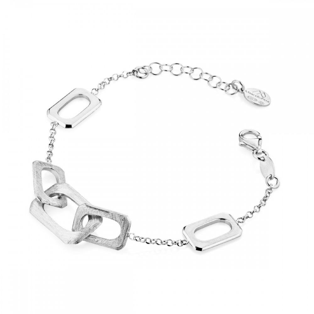 Bracciale a catena in argento lucido satinato Marcello Pane - MARCELLO PANE