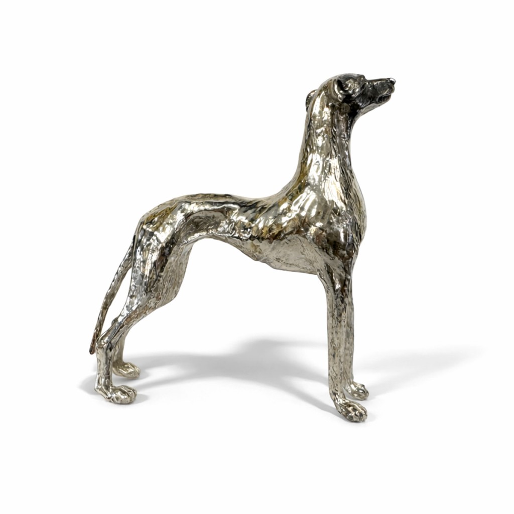  800 Silver Greyhound Dog Statue &ndash; 11cm Decorative Sculpture - 