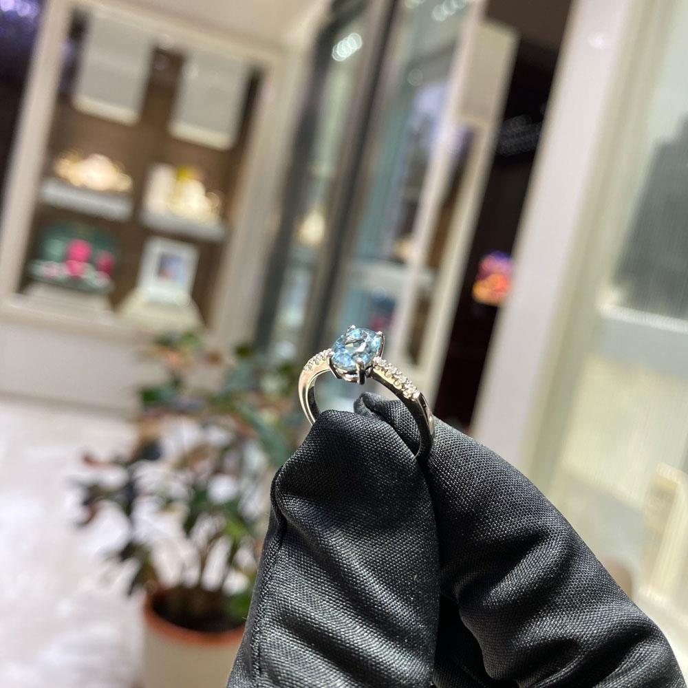 Oval aquamarine ring 1.09ct diamonds 0.05ct Mirco Visconti - MIRCO VISCONTI