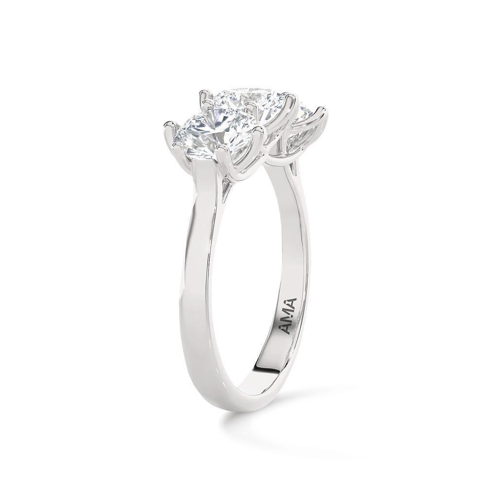  Trilogy oro bianco con diamanti ~3 Carati Lab-Grown - AMA