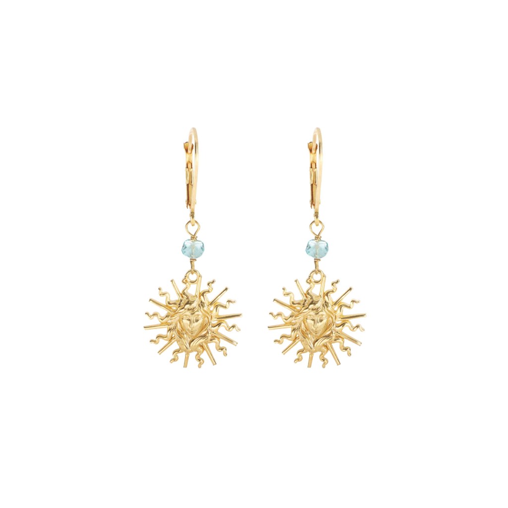 Maman et Sophie ORVIA1SOAP Sun 925 Silver Gold-Plated Earrings - MAMAN ET SOPHIE