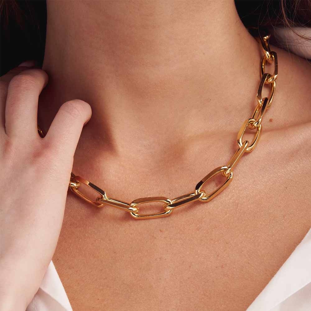  Collana Unoaerre 2023 in bronzo dorato catena forzatina - UNOAERRE