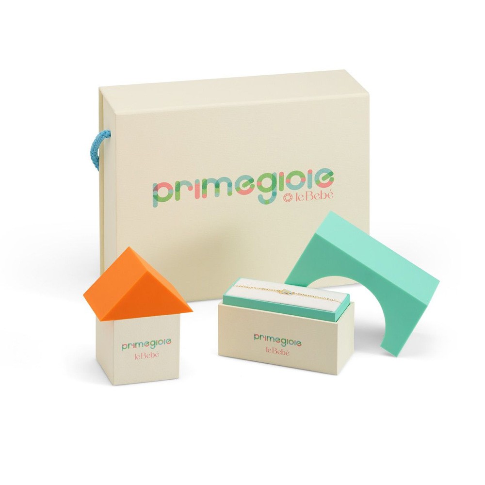  Bracciale leBebe PMG211 Lucciole Puzzle smaltato arancione e diamante - LE BEBE