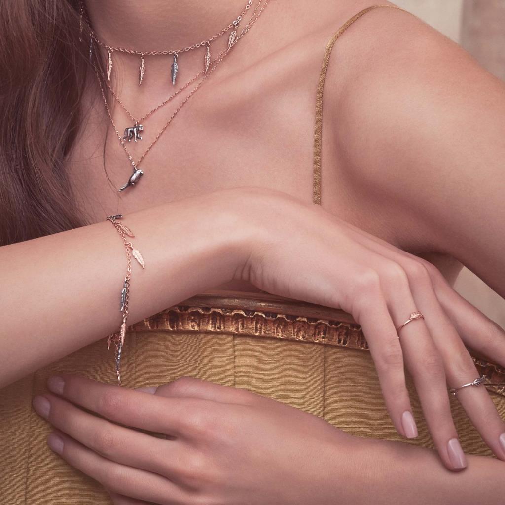 Bracciale piume pendenti Maman et Sophie BRPIU9 - MAMAN ET SOPHIE