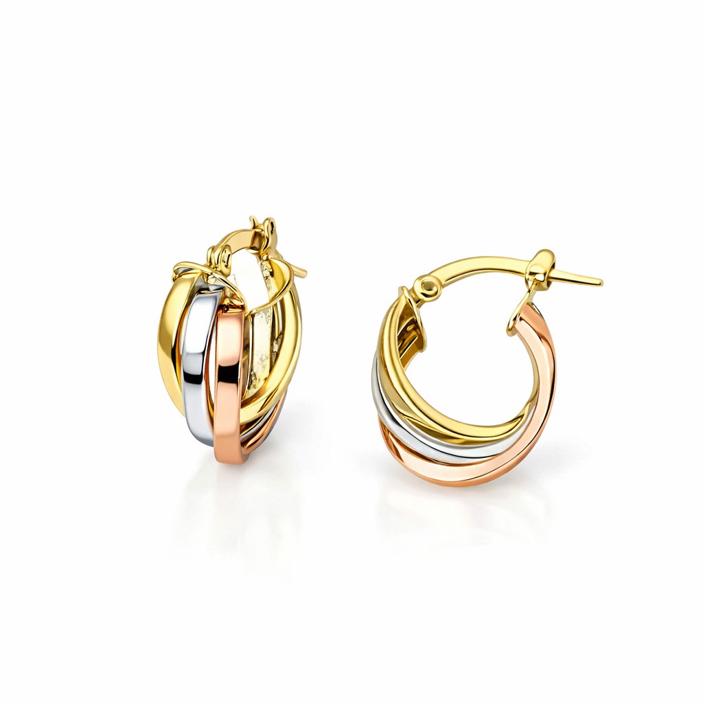 Orecchini cerchi tre colori dell