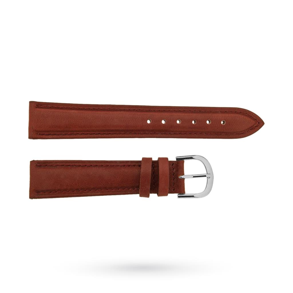 Padded burgundy leather strap 18-16mm - 