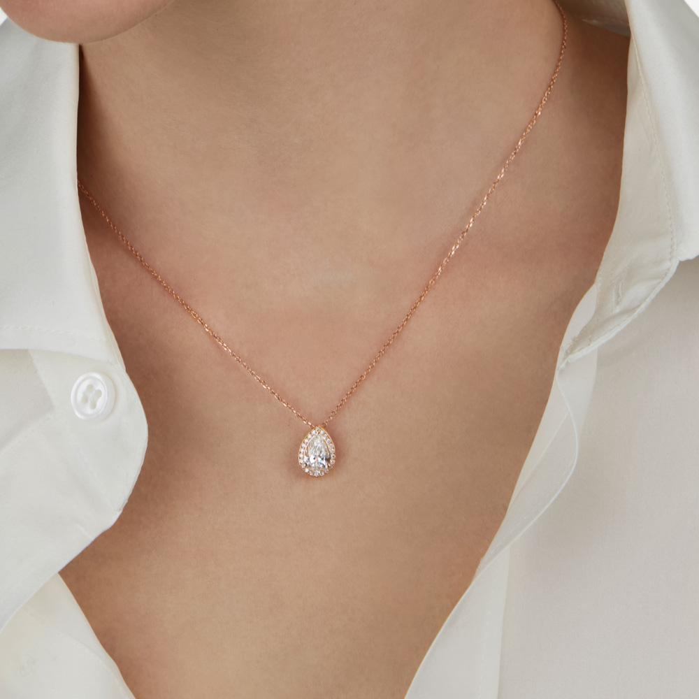  Girocollo oro rosa con diamanti 1,11 Carati Lab-Grown - AMA