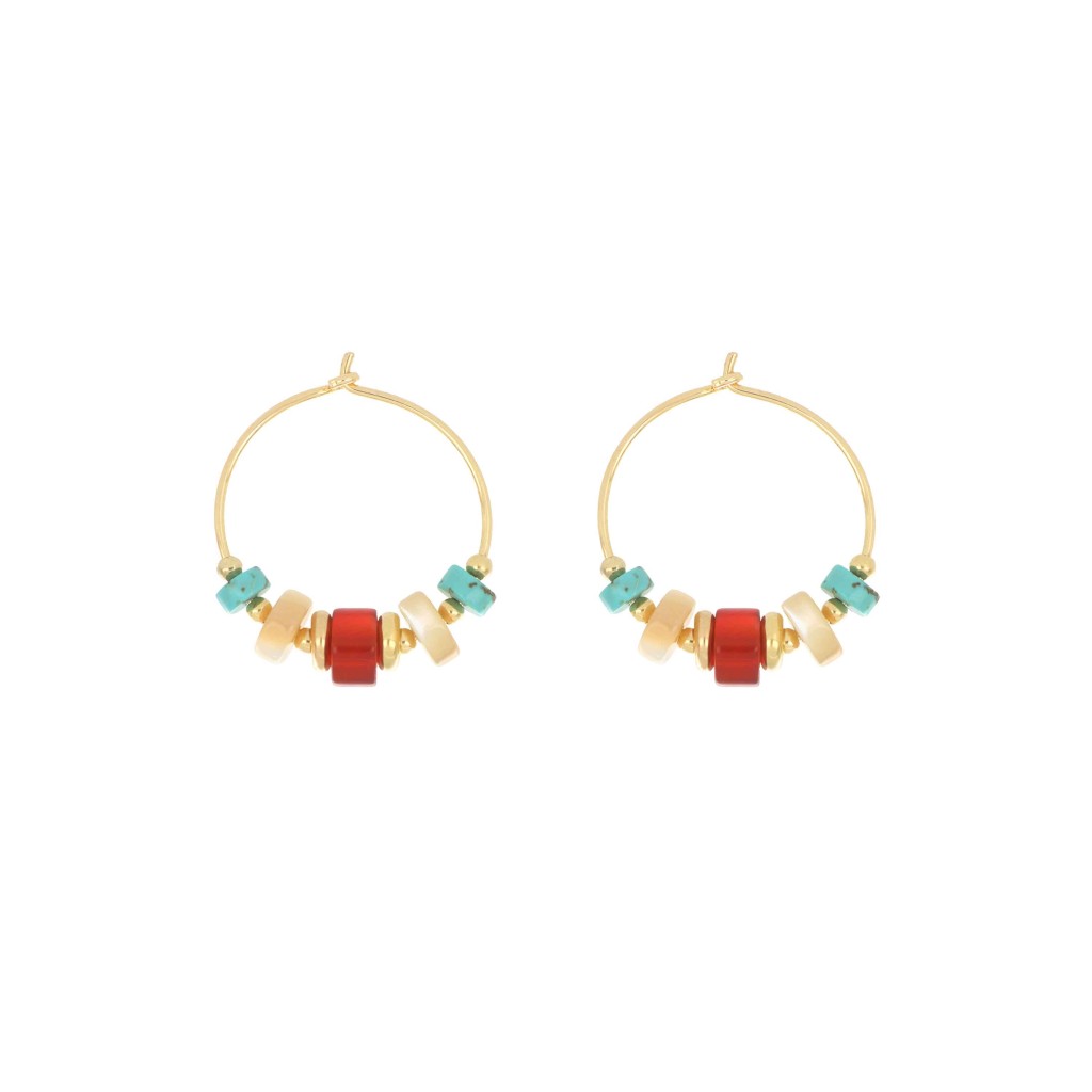 Maman et Sophie ORUSA2ATDC Madreterra 925 Silver Gold-Plated Earrings - MAMAN ET SOPHIE