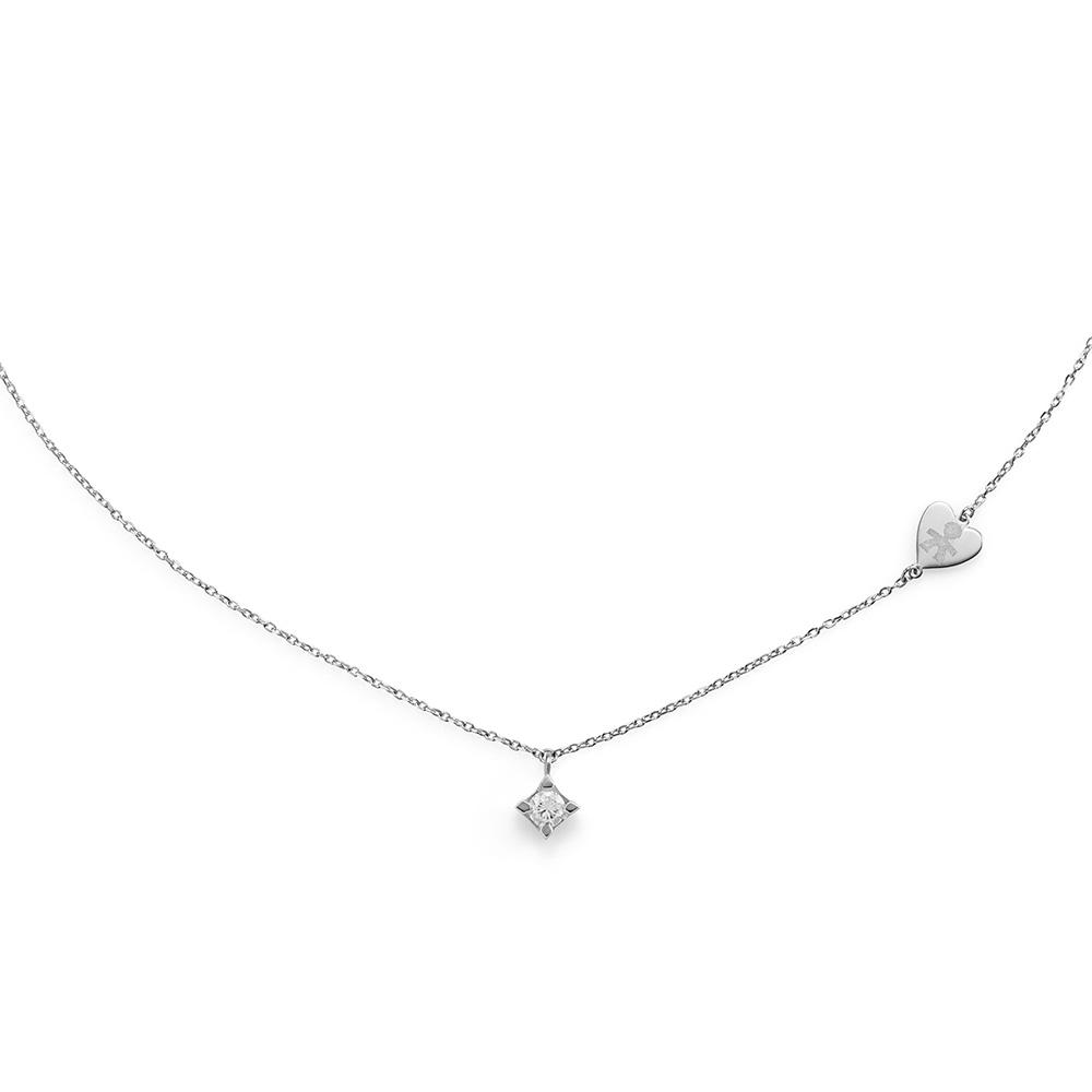  leBebe LBB262 necklace diamond 0.15ct heart baby shape - LE BEBE